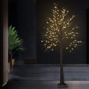 Outdoor LED Lighted Birch Tree With Warm White Fairy Lights JH72019