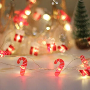 Christmas Candy Cane Copper Wire LED Lights