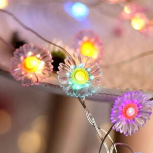 Decorative LED Copper Wire Daisy Flower Light Chain