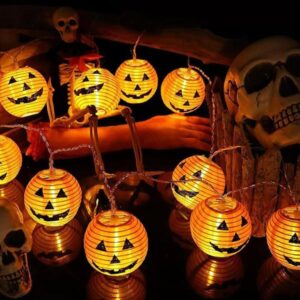 Halloween Decoration Pumpkin Paper Lantern LED String Light JH24021