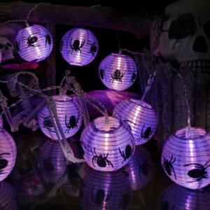 Halloween Decoration Purple Paper Lantern LED String Light JH24021