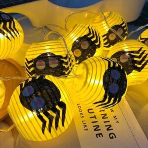 Halloween Decoration Spider Paper Lantern LED String Light JH24021