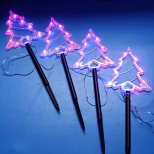 Set of 4 LED Multi Colored Christmas Tree Path Lights Pat-BLE-009