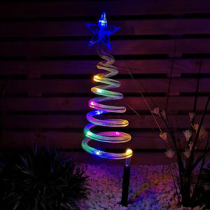 Set of 4 LED Multi Colored Spiral Path Lights Pat-BLE-001